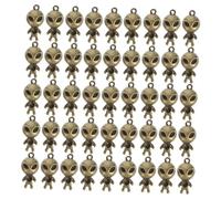 DECORNIJIA 50Pcs Alien Pendant Charms Alloy DIY Necklace Pendants Extraterrestrial Shape for Jewelry Making Craft Accessories Playful Design for Earrings Keychains and Bracelets