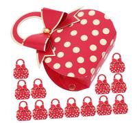 DECORNIJIA 50pcs Elegant Handbag Candy Boxes with Bow for Weddings Parties Favors Charming Red Boxes with Handles for Joyful Celebrations and Memorable
