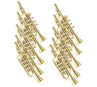 DECORNIJIA 50pcs Mini Musical Instrument Model Dollhouse Saxophone Miniature Harp Model Mini Musical Instruments Trumpet for Plastic Golden