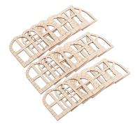 DECORNIJIA 50pcs Unpainted Fairy Doors and Windows Set Natural Wood Miniature Dollhouse Accessories for DIY Craft Easy to Personalize Fairy Garden Decor Sturdy Unfinished Wooden for Creative