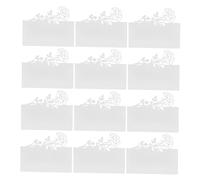 DECORNIJIA 50pcs Wedding Name Place Cards with Rose Cutout Printable Table Seating Cards for Party Shower Birthday Elegant Handwritten Style Invitations