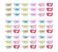 DECORNIJIA 50pcs Wooden Buttons Creative Clothes Button Bird Shape Smooth for DIY Crafts Colourful Wood Material