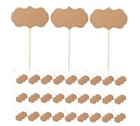 DECORNIJIA 50pcs Writable Cheese Markers with Toothpick Food Labels for Party Buffets Reusable Kraft Paper Food Tags for Charcuterie Boards Cake Toppers and Appetizer Signs