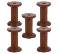 DECORNIJIA 5pcs Antique Wooden Thread Spools 3.5x5.2cm Empty Craft Bobbins for DIY Sewing, Embroidery, Ribbon Storage and Wire Weaving Home Organization