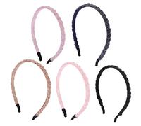 DECORNIJIA 5Pcs Crystal Beaded Women Headbands Braided Hairbands Multi-Color Hair Accessories for Fashion Party and Daily Wear