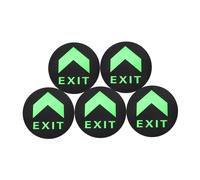 DECORNIJIA 5pcs Dark Exit Signs Adhesive Safety Floor Guide Stickers for Mall Evacuation Easy Peel and Stick Installation Precise Fire Exit Indicators for Quick Safe