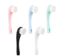 DECORNIJIA 5pcs Facial Cleansing Brush Soft Bristle Manual Face Wash Brush for Gentle Skin Cleaning and Blackhead Removal Portable and Detachable Heads for Daily Use