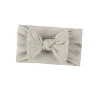 DECORNIJIA 5PCS Headbands Nylon Bowknot Breathable Soft Hair Accessories for Newborn Comfortable Textured Jacquard Headdress in White Beige Pink Green Grey for Shower Birthday Family Photos