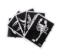 DECORNIJIA 5pcs Hollow-out Tattoo Stencils Dragon Wolf Tiger Templates Temporary Body Tattoos Molds DIY Decorative Stencil Set for Men and Women Body Art