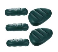 DECORNIJIA 5pcs Inflatable Kayak Seat Cushions Thick PVC Boat Seat Pads with Lumbar Support Foldable Camping Fishing Cushions for Canoeing Rafting Dark Green