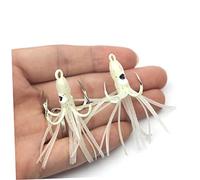 DECORNIJIA 5PCS Luminous Four Anchor Fishing Hooks for Squid Baits Durable Night Glow Soft Lure Accessories Compact and Easy to Carry for Saltwater and Freshwater Fishing