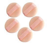 DECORNIJIA 5pcs Mini Flocking Powder Puff 2.5cm Breathable Cosmetic Makeup Sponges for Face and under Eye Loose Powder Application, Portable Beauty Supplies for Women and Girls