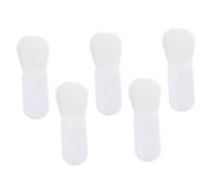 DECORNIJIA 5pcs Portable Mini Blush Brush Soft Supple Bristles Thumb Short Handle Makeup Blending Brush for Face Powder Travel-friendly White Compact Beauty Tool
