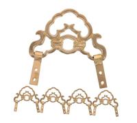 DECORNIJIA 5pcs Pure Copper Picture Frame Hangers Chinese Style Retro Brass Hooks with Smooth Polished Finish Strong Load Capacity Wall Mounting Hardware for Artwork Plaques Clocks and