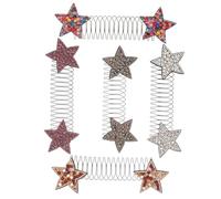 DECORNIJIA 5pcs Rhinestone Hair Finishing Combs for Women Fashionable Hair Clips Strong Hold Lightweight Hairpins for Tidy Hairstyles Daily Use and Special Occasions