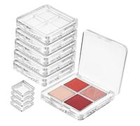 DECORNIJIA 6 Pcs Transparent Eyeshadow Tray Empty Lipstick Palette with Tight Sealing Sturdy Plastic Highlighters Container for Organized Makeup Storage