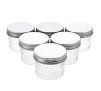DECORNIJIA 6 Pcs Transparent Glass Storage Jars Sealed Jam Bottles Kitchen Airtight Containers for Condiments and Spices Heat Resistant Household Use