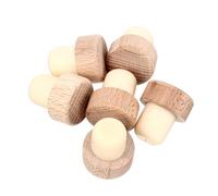 DECORNIJIA 6 Pcs Wooden Wine Bottle Stoppers Beech Wood Seal Plugs Reusable Corks Preserve Wine Freshness and Flavor
