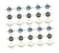 DECORNIJIA 60pcs Alloy Planet Charms Pendants for Necklace Bracelet DIY Jewelry Making Pendants in Blue Black White Lightweight Accessories for Creative Crafting