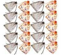 DECORNIJIA 60pcs Halloween Drawstring Organza Bags with Spider Pumpkin Prints Transparent Mesh Candy Pouches for Party Favors Treats Snacks and Small for Trick Treating and Halloween