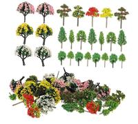 DECORNIJIA 60Pcs Mini Architectural Model Trees High Craft Plants for Diorama Sand Table Landscape DIY Micro Scenery Decoration with Vivid Shapes and Clear Outlines