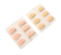 DECORNIJIA 6Pairs Replaceable Silicone Eyelids for Lash Display Models Eyelash Extensions Trainer Realistic Skin Touch for Beginners Durable and Odorless