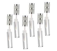DECORNIJIA 6pcs 5ml Rhinestone Inlaid Lip Gloss Tubes Refillable Plastic Lip Balm Containers for DIY Makeup Silver Color