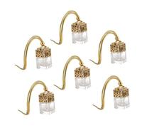 DECORNIJIA 6PCS Car Perfume Bottle Pendant Set, Glass Auto Aroma Diffuser Hanging Ornaments Gold Caps, Suitable for Car, Truck and Van Decoration