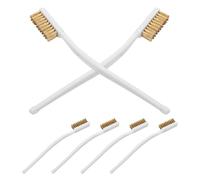 DECORNIJIA 6pcs Copper Wire Cleaning Brushes for 3d Printer Nozzle Extruder, Small Angled Copper Wire Brush Set with Curved Handle for Rust, Welding Slag, and Metal Polishing in Additive