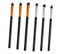DECORNIJIA 6Pcs Eye Makeup Brush Set with Soft High-density Horse Hair Plastic Handle Eyeshadow Brushes for Blending Angled Curved Application Suitable for Beginners and Professionals Women