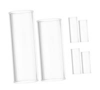 DECORNIJIA 6pcs Glass Guitar Slide Wear Resistant Lightweight Finger Rings for Blues Jazz Rock Transparent Slides for Acoustic Electric Guitar Players