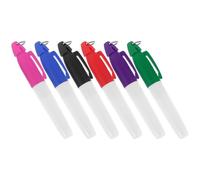 DECORNIJIA 6pcs Golf Ball Marker Pens Set with Multi-color Permanent Ink, Triangular Keychain Clip, Precision Line Drawing Tool for Golf Putting Alignment and On-course Marking