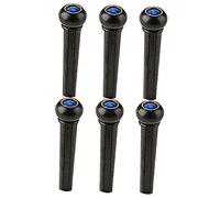 DECORNIJIA 6Pcs Guitar Bridge Pin Pegs with Blue Cat Eye Inlay Plastic Replacement for Acoustic Folk Guitars Gift
