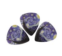 DECORNIJIA 6pcs Guitar Picks Set with Thumb and Triangle Picks Celestial Design for Music Practice and Performance