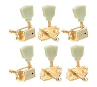 DECORNIJIA 6Pcs Guitar Tuning Pegs Replacement Gold Lr Head Knobs with Smooth Polished Surface for Acoustic and Electric Guitars