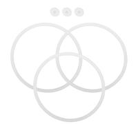 DECORNIJIA 6pcs Japanese Bento Box Silicone Gasket Replacement Set - Soft Round Silicone Seal Rings 11cm Outer/10cm Inner Diameter with 1.5cm Triangle Hole Plugs - Airtight Lunch Box Valve