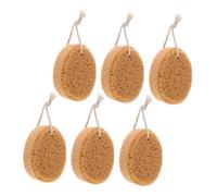 DECORNIJIA 6pcs Natural Honeycomb Body Wash Loofah Sponges Soft Exfoliating Bath Scrubber Balls for Shower Full Body Cleaning with Hanging Storage for Adults