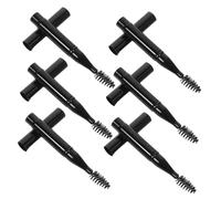 DECORNIJIA 6pcs Portable Eyebrow Brush with Spiral Lash Applicator Mini Short Handle Makeup Brushes for Precise Grooming and Travel Use Black Cosmetic Tools