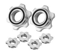 DECORNIJIA 6pcs Self-locking Barbell Nuts with Anti-slip Texture Double Safety Buckle Fit Dumbbell Locking Nuts High-strength for Fitness Equipment Weightlifting