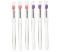 DECORNIJIA 6pcs Silicone Lip Brush with Transparent Caps Portable Lipstick Applicator for Lip Mask Eyeshadow Skin-friendly Makeup Tools for Precise Cosmetic Application