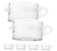 DECORNIJIA 6pcs Transparent Emergency Button Protector Covers Clear Abs Switch Safety Case with Precut and Double Sided Sticker Fixation for Industrial Use