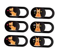 DECORNIJIA 6pcs Universal Webcam Cover Slide Privacy Protector for Laptop Tablet with Cartoon Dog and Heart Design, Anti-peeping Camera Cover Set for Office and Home Use