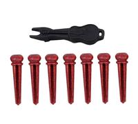 DECORNIJIA 7pcs Acoustic Guitar Bridge Pins Wood String Pegs with Colorful Shell Dot for Stable Sound Vibration and Volume Enhancement Includes Black String Puller Tool for Easy Replacement