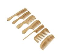 DECORNIJIA 7Pcs Bamboo Hairbrush Comb for Men Women Static Natural Bristle Tail and Wide Tooth Combs Detangling Styling Tools for Wet Dry Thick Curly Hair Portable Lightweight Design