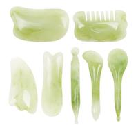 DECORNIJIA 7Pcs Face Gua Sha Massage Tools Smooth Edge Scraping Boards for Facial Eye and Body Care Tension Promote Circulation and Skin Tone Improvement