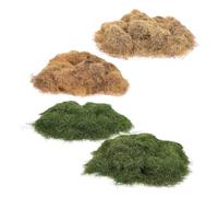 DECORNIJIA 80g Static Simulation Grass Set for Model Train Scenery, Miniature Diorama Flocking Grass 8mm Spring Green, Summer Green, Autumn Yellow, and Winter Brown for Railway Landscape