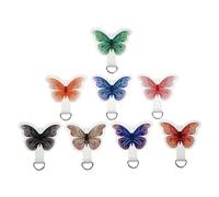 DECORNIJIA 8pcs Butterfly Phone Tether Tabs Phone Lanyard Attachment with Card Holder for Handsfree Comfort and Secure Fit Compatible with Full Coverage Cellphone Cases