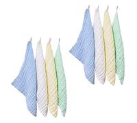 DECORNIJIA 8pcs Cotton Washcloths Square Handkerchiefs Soft Absorbent Newborn Face Towels Portable Multi-Purpose Towels for Bath and Travel
