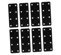 DECORNIJIA 8pcs Heavy Duty Mending Braces Flat Straight Brackets for Furniture Repair Shelf Support and Reinforcement Black