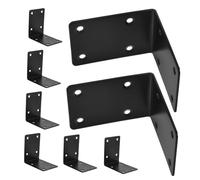 DECORNIJIA 8pcs Heavy Duty Metal Brackets Black Stainless Steel Right Angle Corner Shelf Supports for Raised Garden Beds Plant Pots Furniture